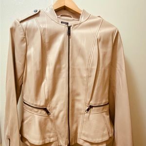 Gili leather peplum jacket with side zippers